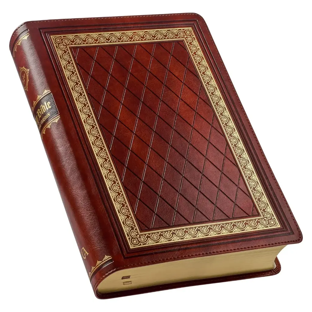 KJV Study Bible, Diamond Grid Saddle Tan Faux Leather (Christian Art) 
